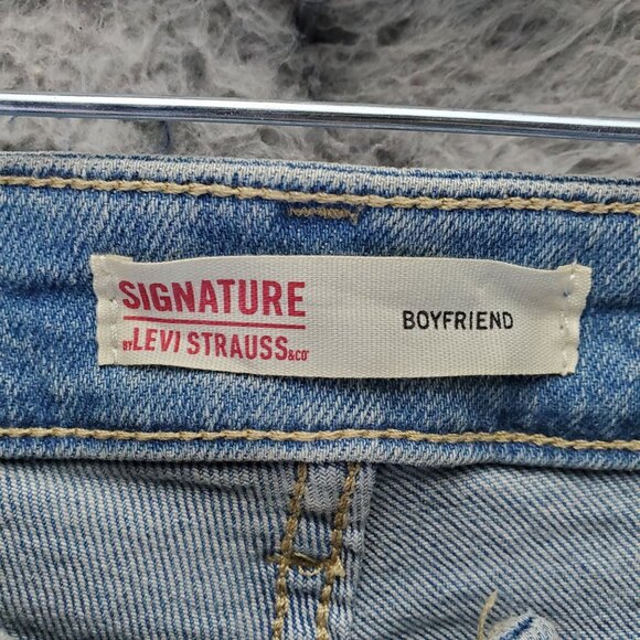 Signature By Levi Strauss Jeans Womens 16 Light Blue Mid-Rise Boyfriend *NWT* - Picture 3 of 15